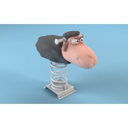 Mouton noir 3D jeu sur ressort fabrication artisanale