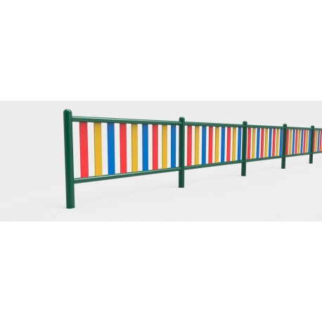 Barrière multicolore pour aires de jeux