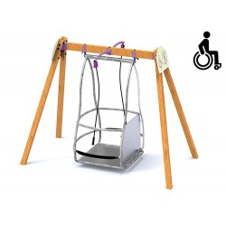 Portique balançoire PMR accès fauteuil roulant