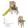 Airs de jeux en bois de robinier modelé 12 pour enfant de 1 à 4 ans 