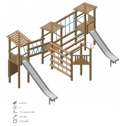 Aire de jeux pour les enfants modèle N°14 en bois de robinier