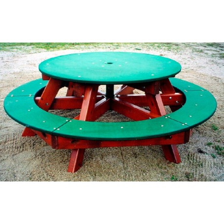 Table ronde en bois pour l'extérieur