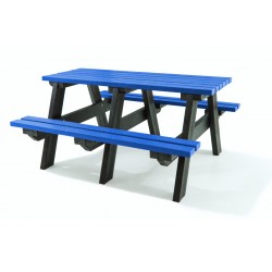 Table pique-nique en plastique recyclé bleue