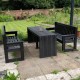 Table de pique-nique Table de pique-nique monolithe en plastique recyclé noir ou brun 1,50m