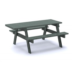 Table pique-nique éco-composites aspect verdâtre PMR