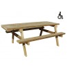Table pique-nique en bois traité - PMR - 7 places