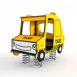 Le taxi bondissant : un jeu de ressort coloré pour les tout-petits !