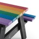 Table de Pique-Nique Multicolore en Plastique Recyclé de 1m