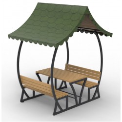 Table pique-nique avec toit