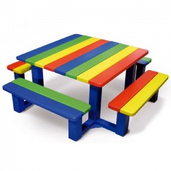 Table pique-nique pour école primaire arc-en-ciel ou monochrome