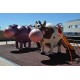 Structure de jeux "la vache avec toboggan et filet à grimper"